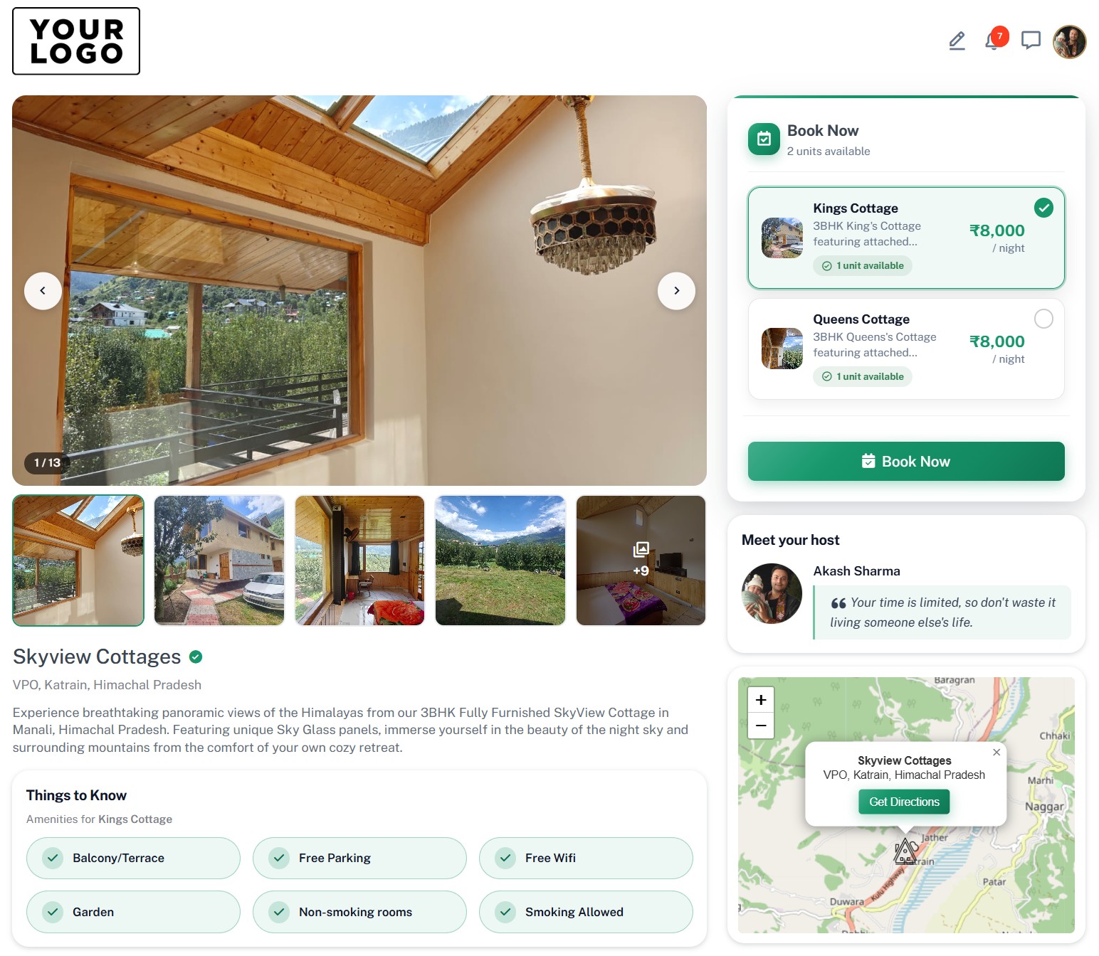Branded booking page